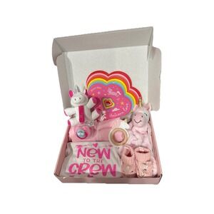 Girls Baby Shower Unicorn Gift Bundle Box, Welcome Mom & Newborn Girl Present